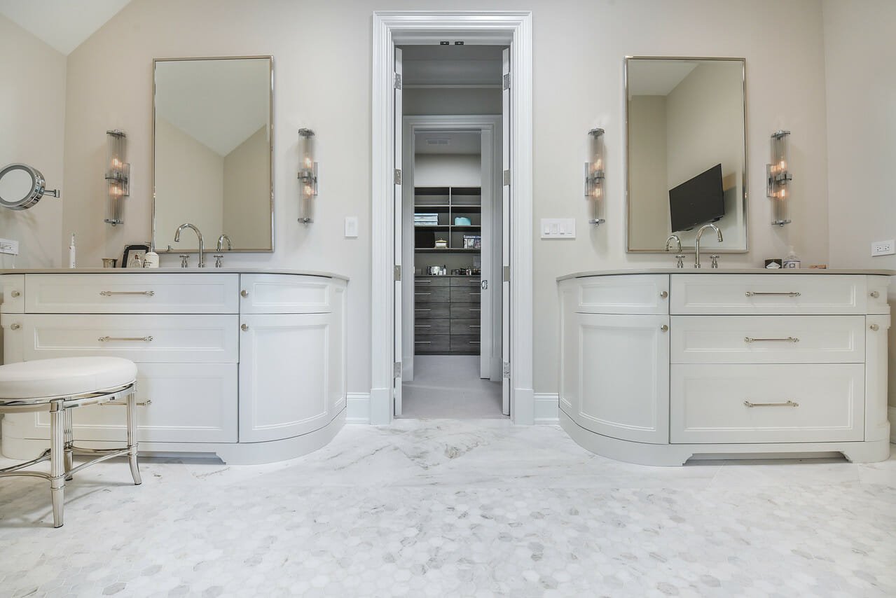 The remodeled luxurious and elegant bathroom
